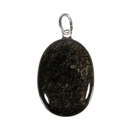Goud obsidiaan ovaal met zilveren oogje Goud obsidiaan ovaal met zilveren oogje