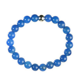 Agaat (blauw gekleurd) armband 20 cm | 8 mm kralen