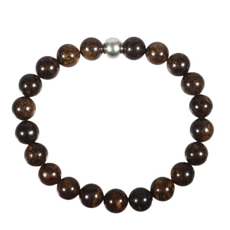 Bronziet armband 18 cm | 8 mm kralen