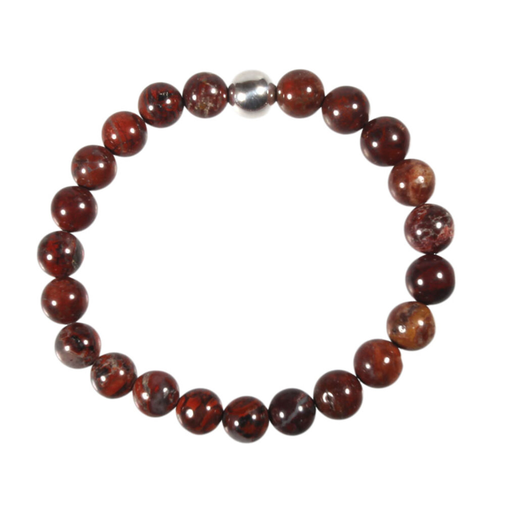 Jaspis (breccie) armband 20 cm | 8 mm kralen