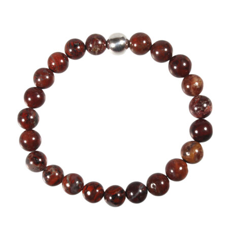 Jaspis (breccie) armband 20 cm | 8 mm kralen