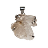 Zilveren hanger rookkwarts (alligator) | kristal 3 x 2,4 cm Zilveren hanger rookkwarts (alligator) | kristal 3 x 2,4 cm