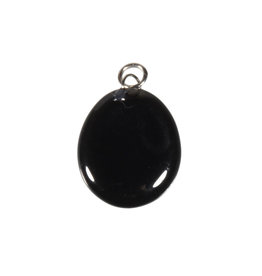 Obsidiaan (zwart) hanger ovaal