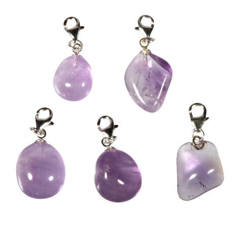 Amethist bedeltje met sterling zilveren slotje