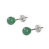 Zilveren oorstekers aventurijn bol 6 mm Zilveren oorstekers aventurijn bol 6 mm