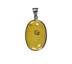 Zilveren hanger barnsteen | ovaal 2,8 x 1,9 cm Zilveren hanger barnsteen | ovaal 2,8 x 1,9 cm