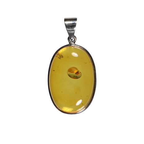 Zilveren hanger barnsteen | ovaal 2,8 x 1,9 cm Zilveren hanger barnsteen | ovaal 2,8 x 1,9 cm