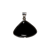 Zilveren hanger onyx | druppel 2,1 x 2,9 cm