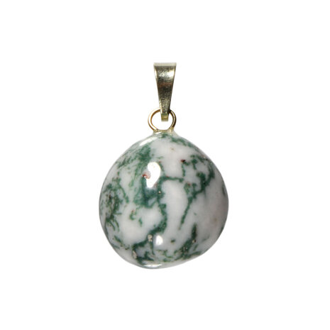 Agaat (boom) hanger met 14k gouden oogje