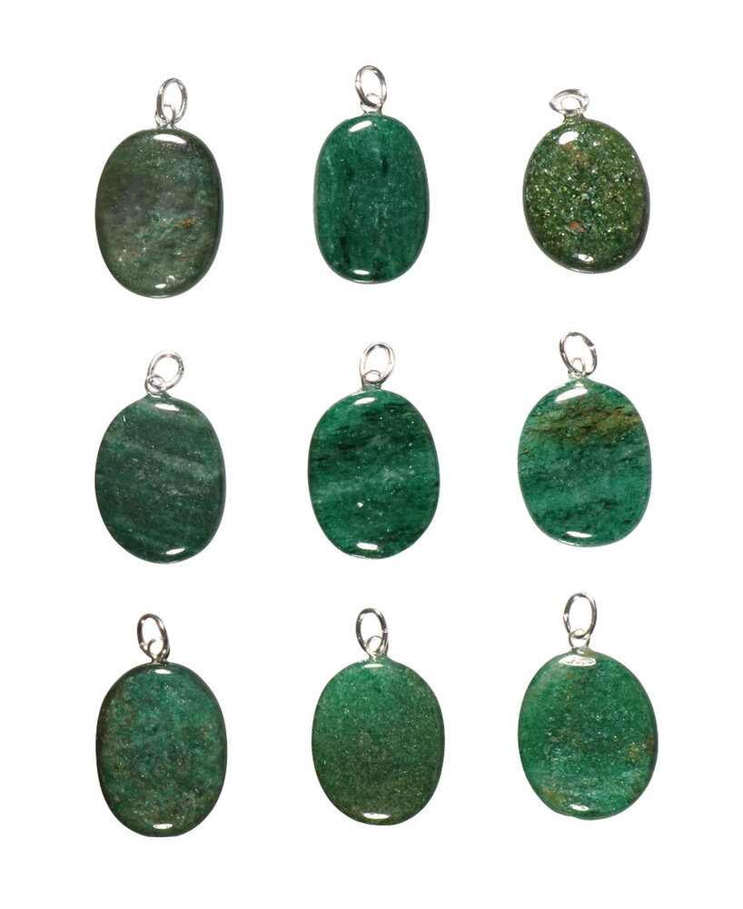 Fuchsiet hanger met zilveren oogje