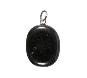 Hematiet hanger ovaal met zilveren oogje Hematiet hanger ovaal met zilveren oogje