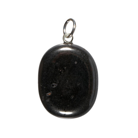 Hematiet hanger ovaal met zilveren oogje Hematiet hanger ovaal met zilveren oogje