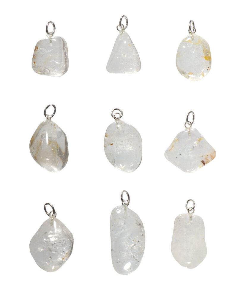 Topaas (wit) hanger met zilveren oogje Topaas (wit) hanger met zilveren oogje