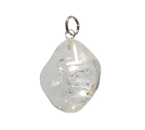 Topaas (wit) hanger met zilveren oogje Topaas (wit) hanger met zilveren oogje