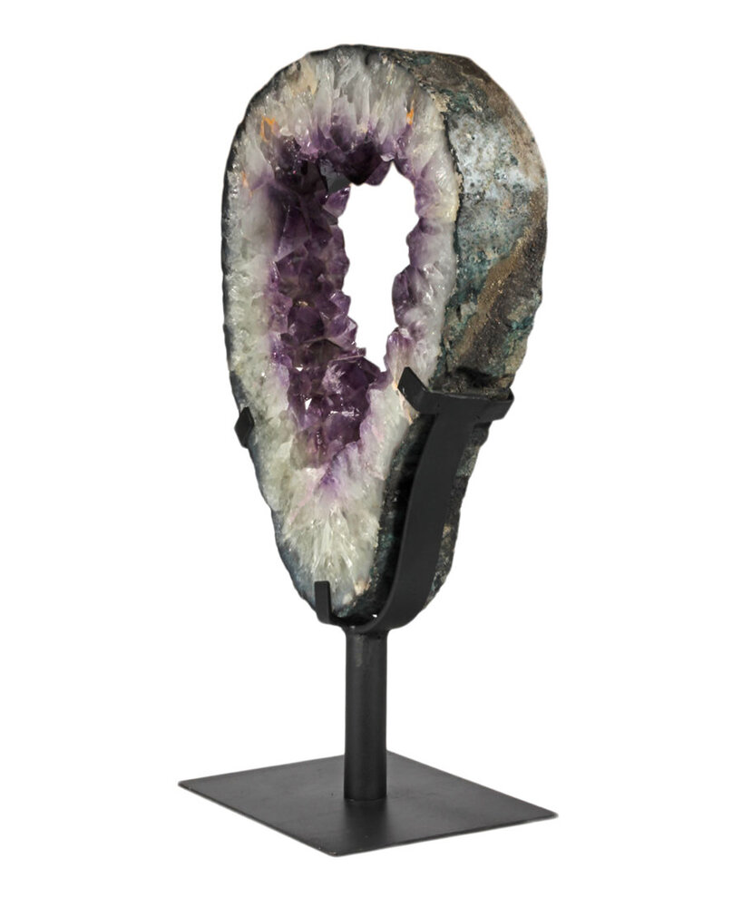Amethist schijf open gepolijst 33 x 27 x 5,5 cm / 7710 gram | op standaard Amethist schijf open gepolijst 33 x 27 x 5,5 cm / 7710 gram | op standaard