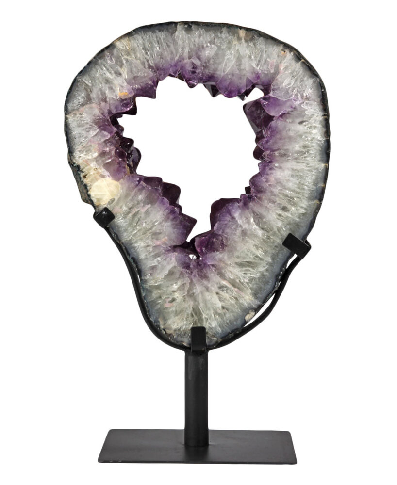 Amethist schijf open gepolijst 33 x 27 x 5,5 cm / 7710 gram | op standaard Amethist schijf open gepolijst 33 x 27 x 5,5 cm / 7710 gram | op standaard