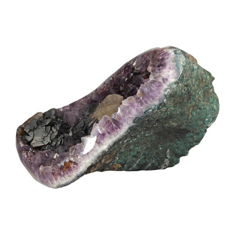 Amethist geode met calciet kristallen 33 x 23 x 23 cm | 10660 gram