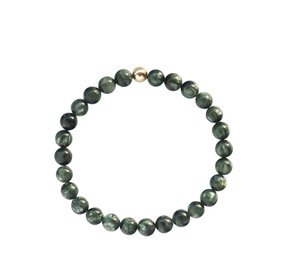 Serafiniet armband met 14k gouden kraal | 6 mm Serafiniet armband met 14k gouden kraal | 6 mm