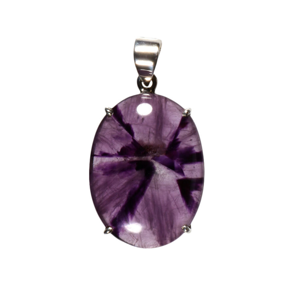 Zilveren hanger amethist | trapiche groeivorm ovaal gezet 3 x 2,2 cm Zilveren hanger amethist | trapiche groeivorm ovaal gezet 3 x 2,2 cm