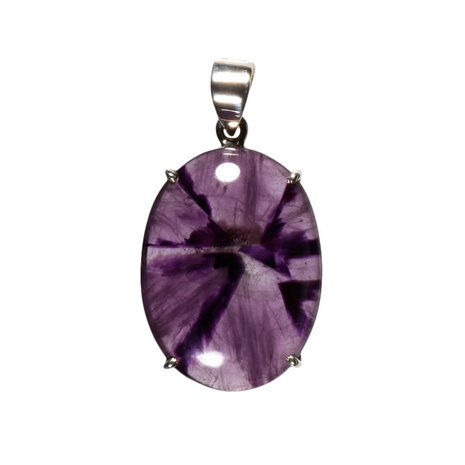 Zilveren hanger amethist | trapiche groeivorm ovaal gezet 3 x 2,2 cm Zilveren hanger amethist | trapiche groeivorm ovaal gezet 3 x 2,2 cm