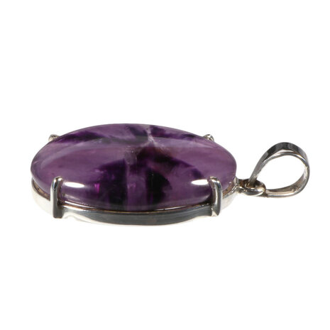 Zilveren hanger amethist | trapiche groeivorm ovaal gezet 3 x 2,2 cm Zilveren hanger amethist | trapiche groeivorm ovaal gezet 3 x 2,2 cm