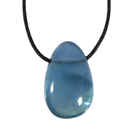 Fluoriet (blauw) hanger doorboord
