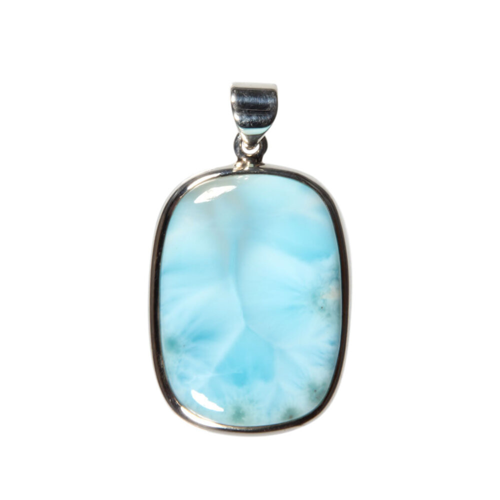 Zilveren hanger larimar | rechthoek 3 x 2,2 cm Zilveren hanger larimar | rechthoek 3 x 2,2 cm