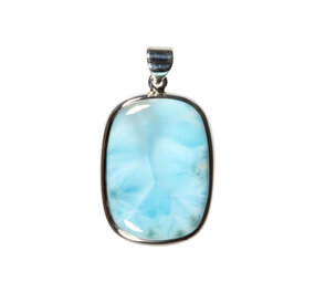 Zilveren hanger larimar | rechthoek 3 x 2,2 cm Zilveren hanger larimar | rechthoek 3 x 2,2 cm