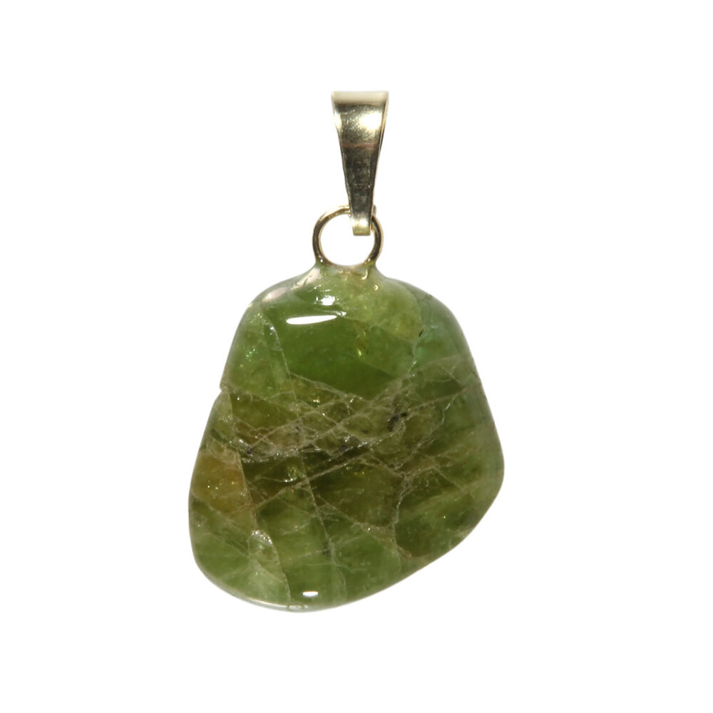 Toermalijn (groen) of verdeliet hanger met 14k gouden oogje Toermalijn (groen) of verdeliet hanger met 14k gouden oogje