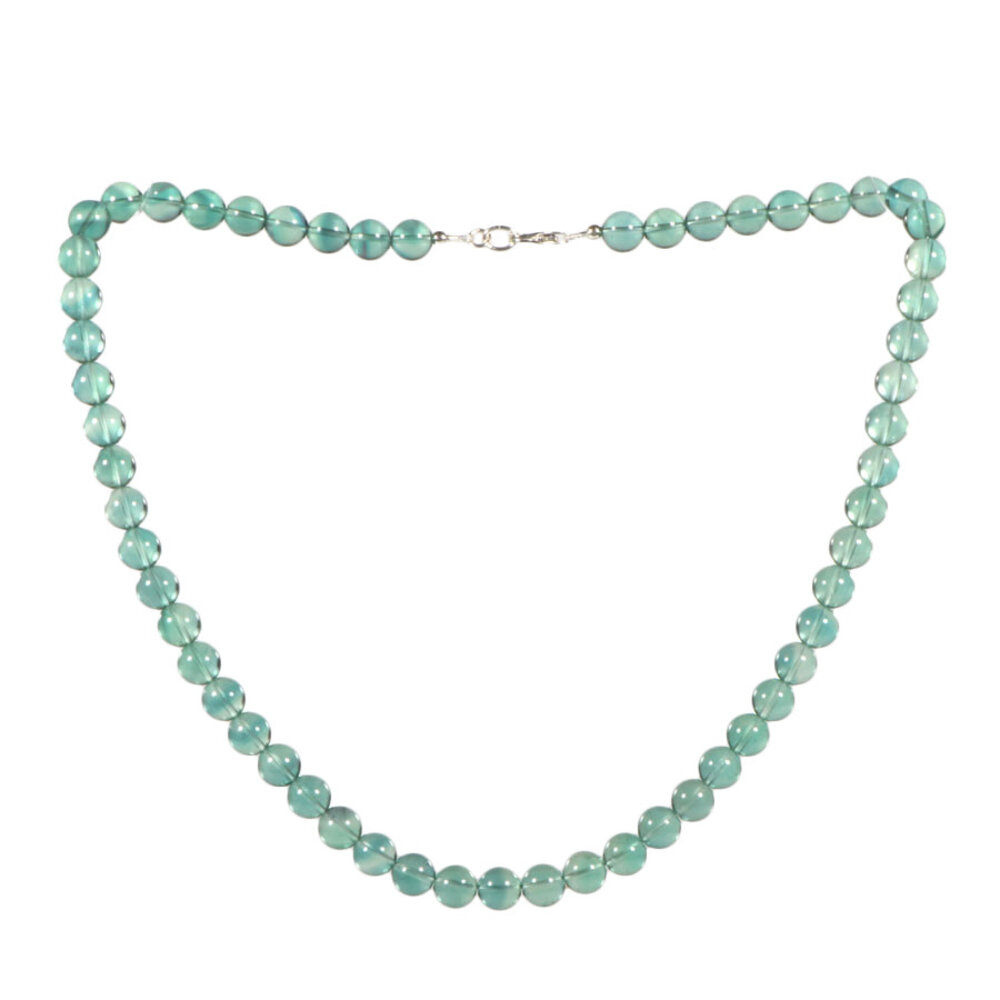Fluoriet (groen/blauw) ketting 8 mm kralen Fluoriet (groen/blauw) ketting 8 mm kralen