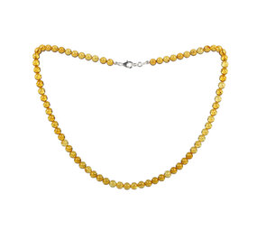 Barnsteen (geel) ketting 6 mm kralen