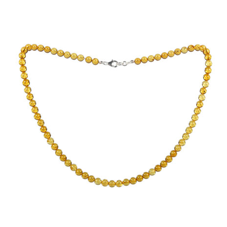 Barnsteen (geel) ketting 6 mm kralen