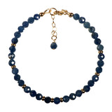 Saffier gold filled armband 4 mm facet | op draad Saffier gold filled armband 4 mm facet | op draad