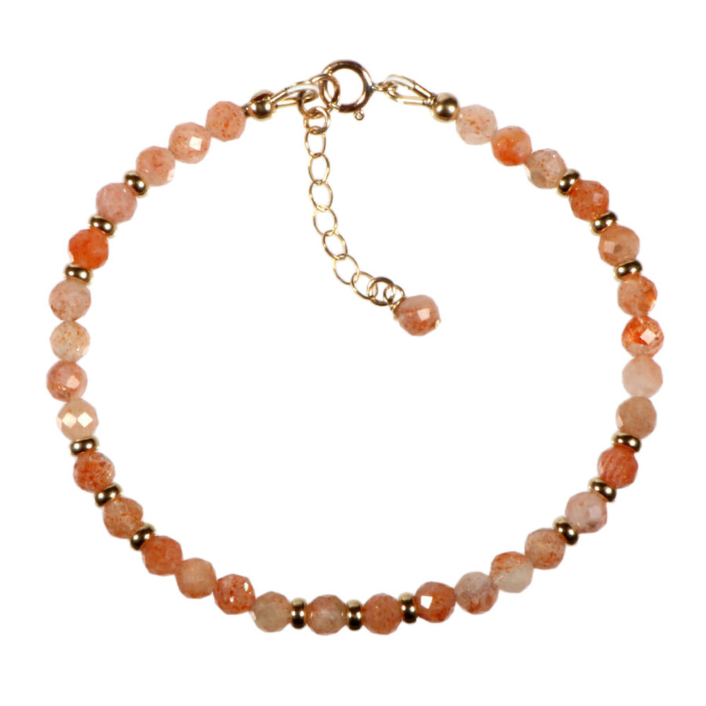 Zonnesteen gold filled armband | 4 mm facet Zonnesteen gold filled armband | 4 mm facet