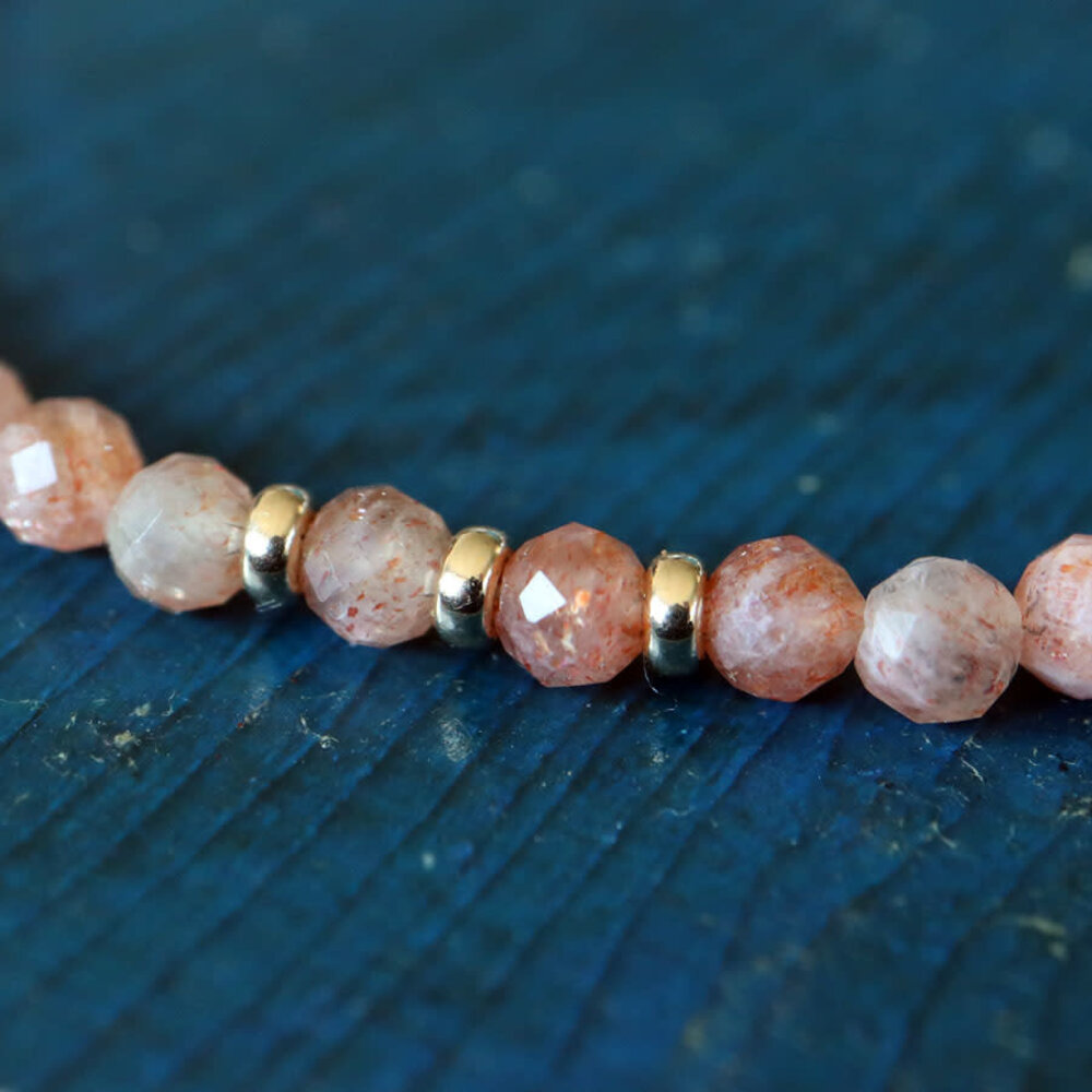 Zonnesteen gold filled armband | 4 mm facet Zonnesteen gold filled armband | 4 mm facet