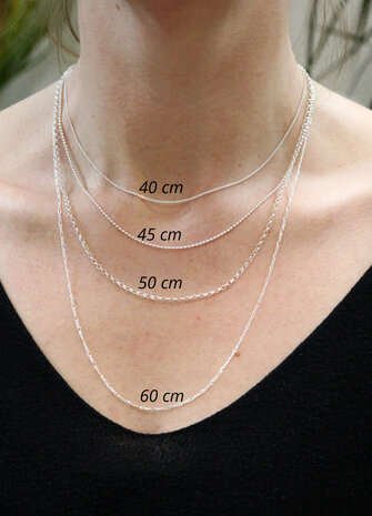 925 Sterling Zilveren Dikke Ketting Dames - Delicate Choker Halsketting Met Sneeuwtextuur - 40/45/50/55 Cm