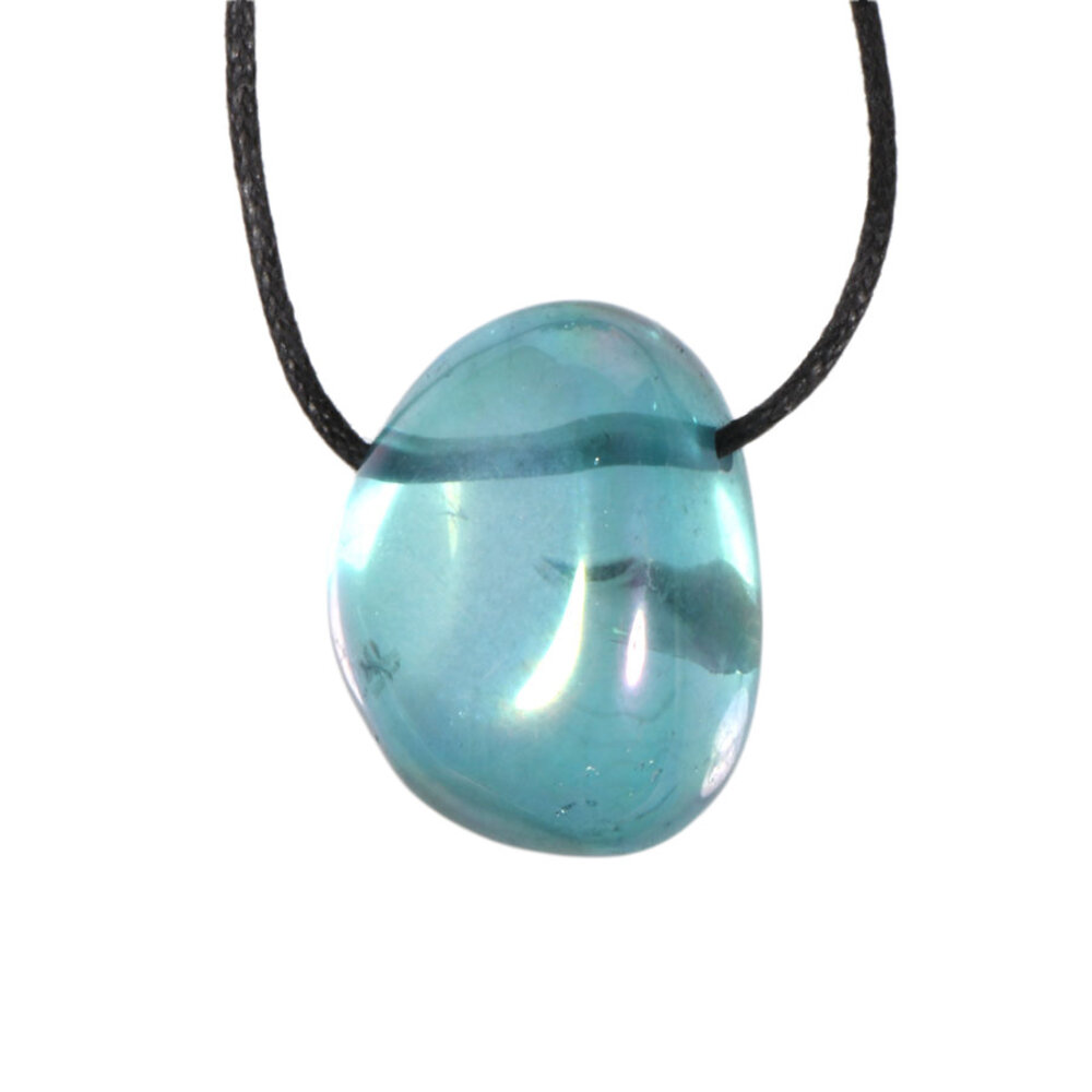 Aqua aura hanger getrommeld doorboord Aqua aura hanger getrommeld doorboord