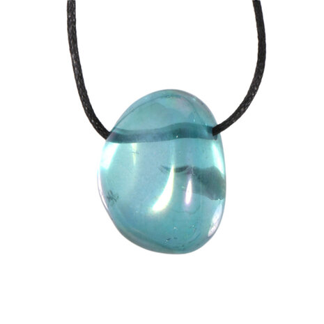 Aqua aura hanger getrommeld doorboord Aqua aura hanger getrommeld doorboord