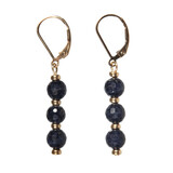 Gold filled oorbellen saffier facet | 3 bolletjes Gold filled oorbellen saffier facet | 3 bolletjes