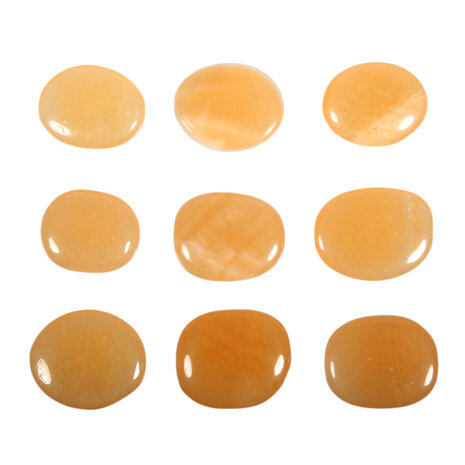 Calciet (oranje) steen plat gepolijst klein Calciet (oranje) steen plat gepolijst klein