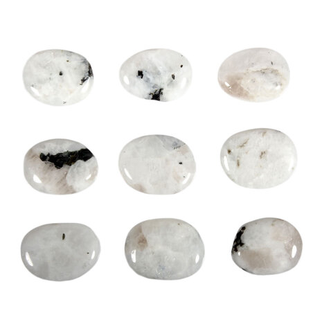 Maansteen (regenboog) steen plat gepolijst klein