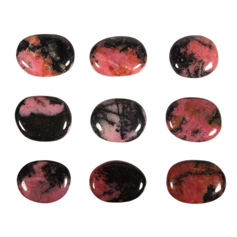 Rhodoniet steen plat gepolijst klein Rhodoniet steen plat gepolijst klein