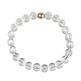 Bergkristal armband met 14k gouden kraal | 8 mm Bergkristal armband met 14k gouden kraal | 8 mm