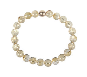 Citrien armband met 14k gouden kraal | 8 mm Citrien armband met 14k gouden kraal | 8 mm