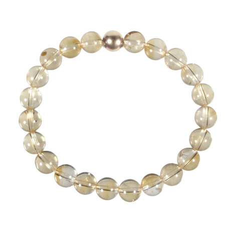 Citrien armband met 14k gouden kraal | 8 mm Citrien armband met 14k gouden kraal | 8 mm