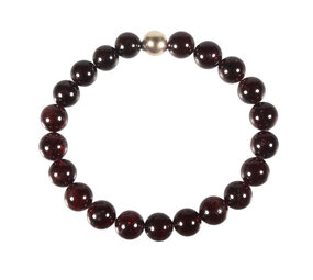 Granaat armband met 14k gouden kraal | 8 mm Granaat armband met 14k gouden kraal | 8 mm