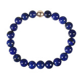 Lapis lazuli armband A-kwaliteit met 14k gouden kraal | 8 mm Lapis lazuli armband A-kwaliteit met 14k gouden kraal | 8 mm