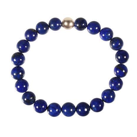 Lapis lazuli armband A-kwaliteit met 14k gouden kraal | 8 mm Lapis lazuli armband A-kwaliteit met 14k gouden kraal | 8 mm