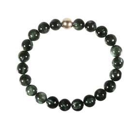 Serafiniet armband met 14k gouden kraal | 8 mm Serafiniet armband met 14k gouden kraal | 8 mm