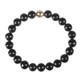 Shungiet armband met 14k gouden kraal | 8 mm Shungiet armband met 14k gouden kraal | 8 mm
